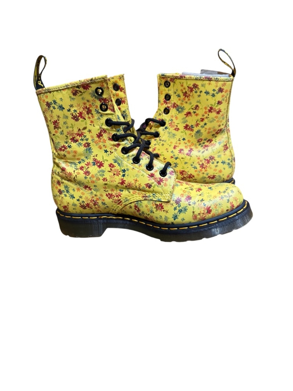 Dr. Martens RARE NIB 1460 Sun Yellow Little Flowers Floral Boots Women's size 9 - Picture 12 of 16